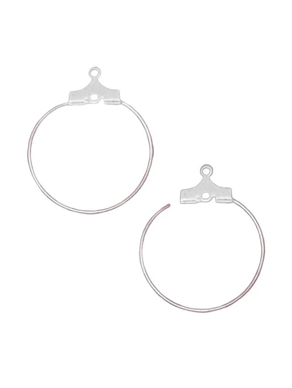 10 Silver Earring Beading Hoops with Center Loop 20mm Add a Bead Findings